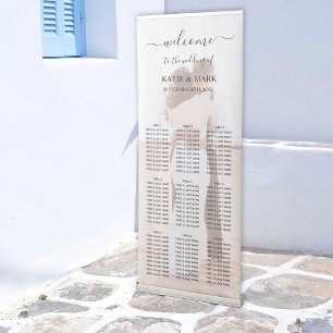 Wedding Photo Memory Love Script Seating Chart Retractable Banner