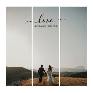 Wedding Photo Memory Love Script Wedding Triptych