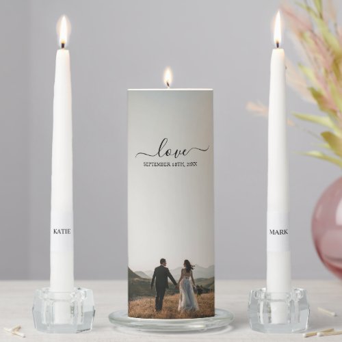 Wedding Photo Memory Love Script Wedding Unity Candle Set