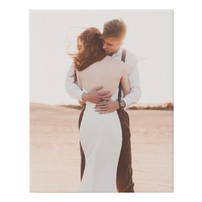 Wedding Photo Memory Newly Weds Keepsake Faux Canvas Print (Front)