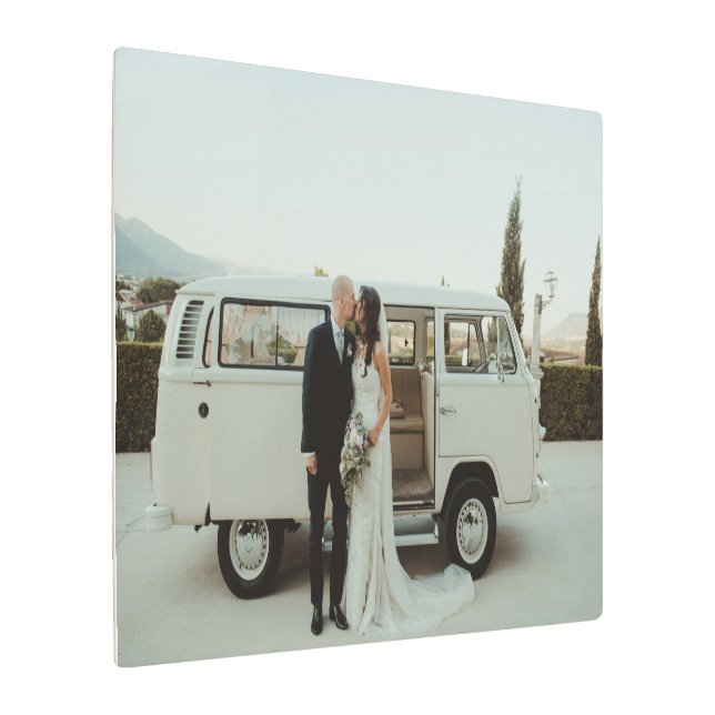Wedding Photo Memory Newly Weds Keepsake Metal Print (Angled)