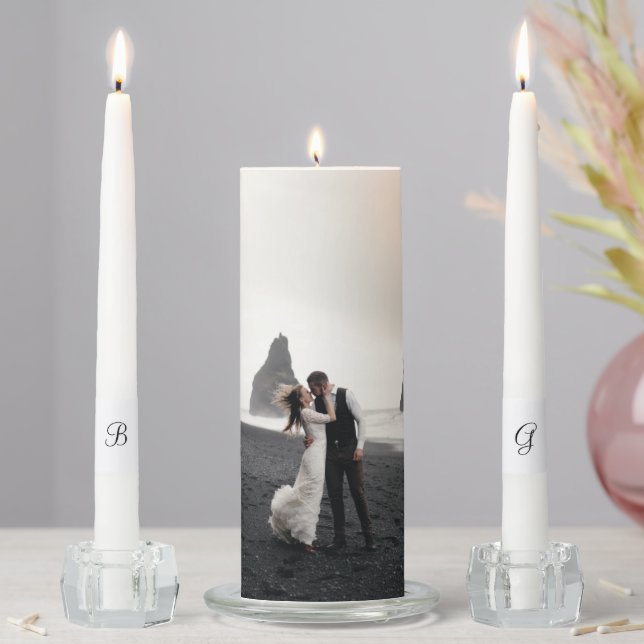 Wedding Photo Memory Newly Weds Keepsake Unity Candle Set (In Situ)