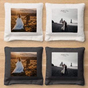 Wedding Photo Memory Newly Weds Wedding  Cornhole Bags