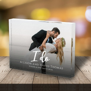 Wedding Photo Minimalist Couple Simple I Do Block