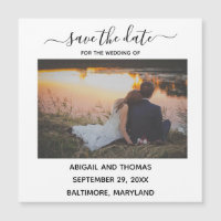 Wedding Photo Modern Calligraphy Save the Date