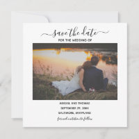 Wedding Photo Modern Calligraphy Save the Date
