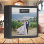 Wedding Photo Modern Minimal Elegant Charcoal Gray 3 Ring Binder<br><div class="desc">A minimalist elegant wedding album featuring a large photo on a charcoal gray background with modern typography. The perfect binder to collect memories of your special day!</div>