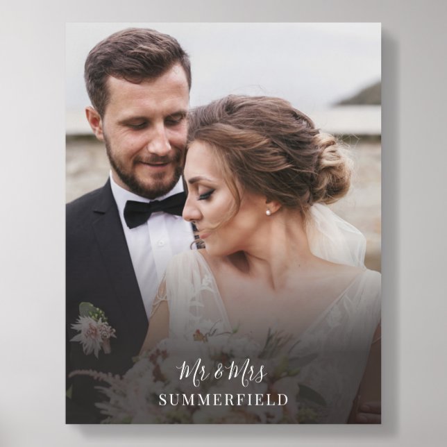 Wedding Photo Modern Personalized Acrylic Photo Tile (Front Set)