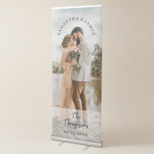 Wedding Photo Modern Welcome Retractable Banner