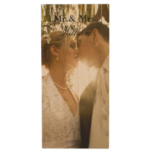 Wedding Photo Monogram USB Flash Drive