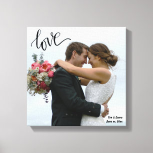 Wedding Photo - Names - Canvas Print