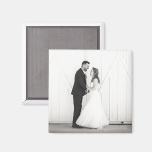 Wedding PHOTO Newlyweds Mr & Mrs Black White Favor Magnet
