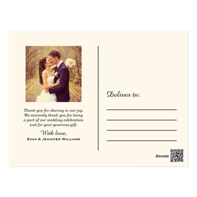 Wedding Photo Note Cards | Gold Script