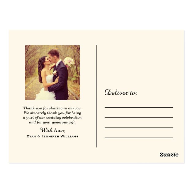 Wedding Photo Note Cards | Gold Script