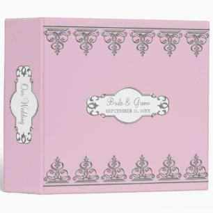 Wedding Photo or Scrapbook Baroque Swirl Circle 3 Ring Binder