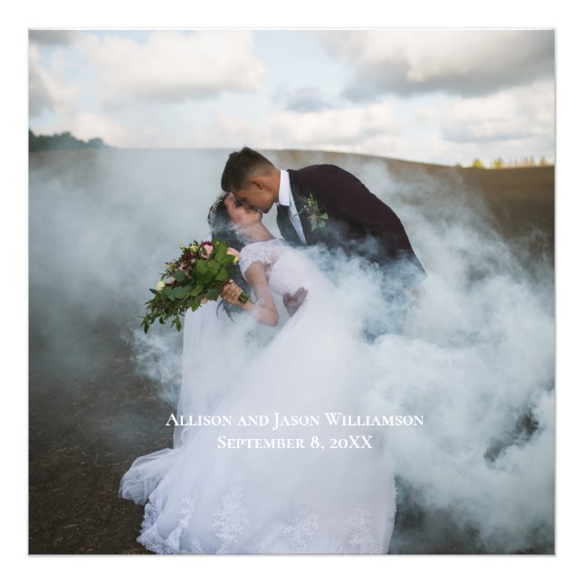 Wedding Photo Personalized Keepsake Names Date  (Front)