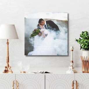 Wedding Photo Personalized Keepsake Names Date Canvas Print