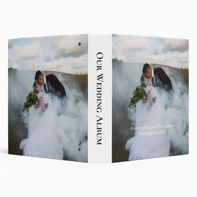 Wedding Photo Personalized Keepsake Wedding Album 3 Ring Binder (Background)
