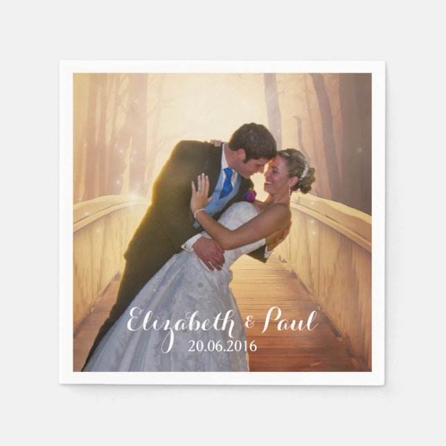 Wedding Photo Personalized Napkins (Front)