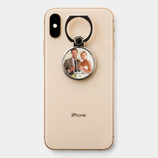 Wedding Photo Personalized Phone Ring Stand (On Phone)
