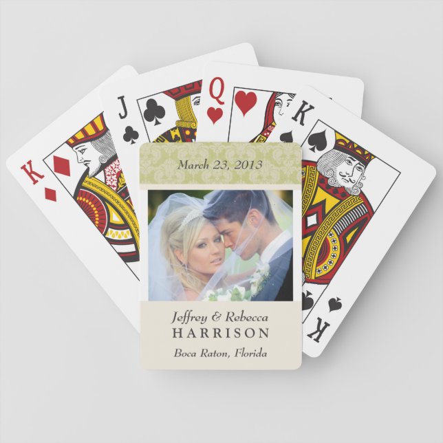 Wedding Photo Personalized Playing Cards (Back)