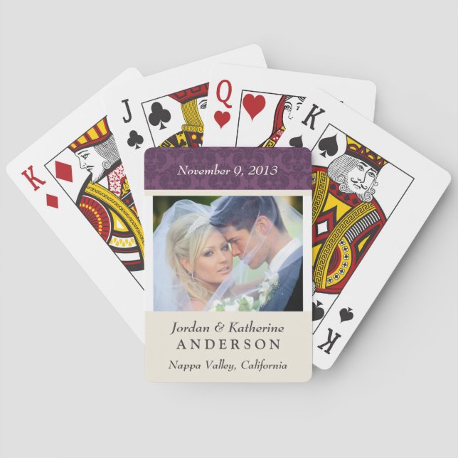 Wedding Photo Personalized Playing Cards (Back)