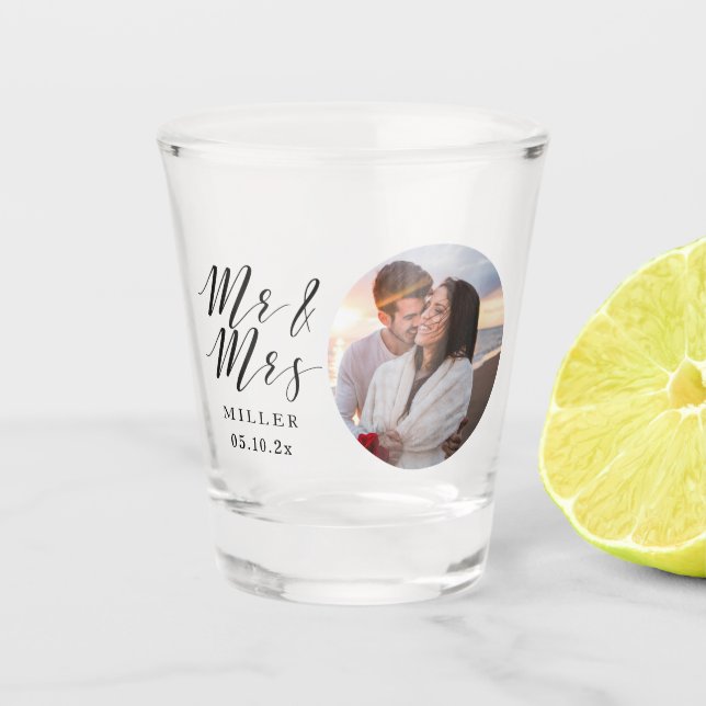 Wedding Photo Personalized Shot Glass Favor (Front)