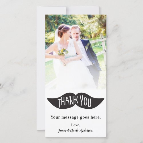 Wedding Photo Picture Black Mustache Thank You