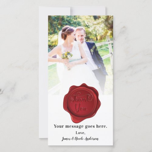 Wedding Photo Picture Thank You Red Wax Seal