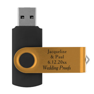 Wedding Photo Proofs Orange Black Flash Drive