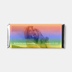 Wedding Photo Rainbow Overlay Modern Gay Hershey Bar Favors