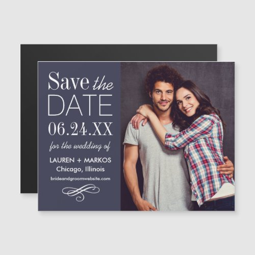 Wedding Photo Save the Date  Custom Color Magnetic Invitation