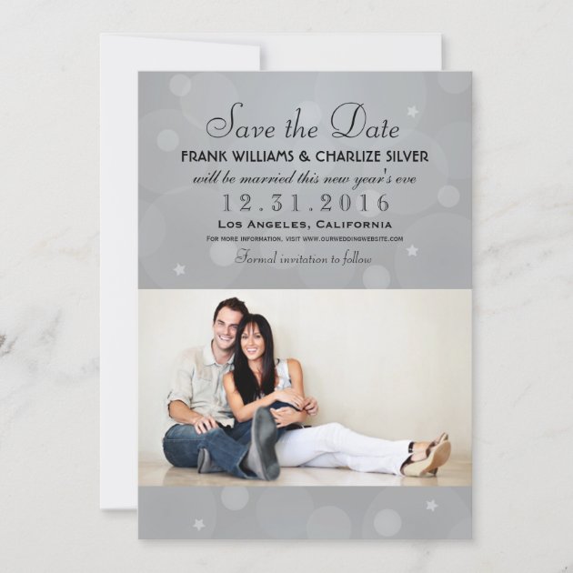 Wedding Photo Save The Date | Platinum Gray