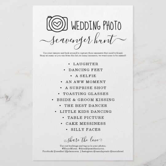 Wedding Photo Scavenger Hunt I Spy Game Flyer Zazzle Com