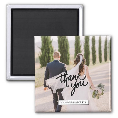 Wedding Photo Script Thank You Favor Magnet