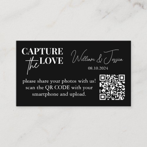 Wedding Photo Sharing Capture The Love QR Code Enc Enclosure Card