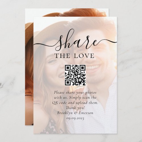 Wedding Photo Sharing Request QR Code Card