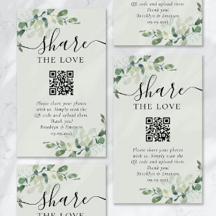 Wedding Photo Sharing Request QR Code Enclosure Card