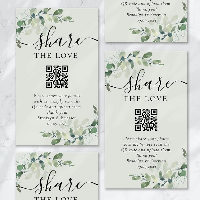Wedding Photo Sharing Request QR Code Enclosure Card (Creator Uploaded)