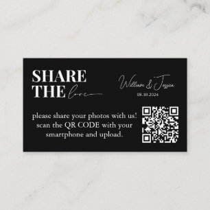 Wedding Photo Sharing Share The Love QR Code Enclosure Card