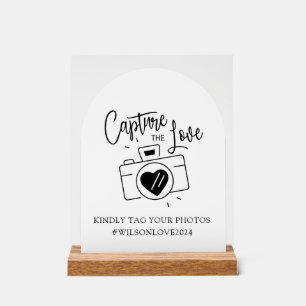 Wedding Photo Sign, Capture the Love  Acrylic Sig Sign
