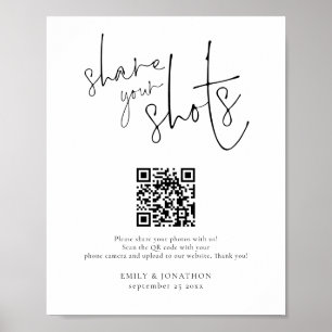 Wedding Photo Sign QR Code Share Your Shots