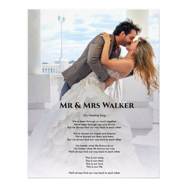 Wedding photo Song lyrics  (Front)