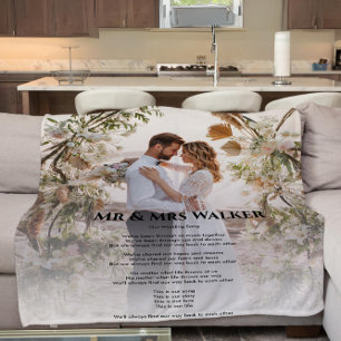 Wedding photo Song lyrics  Fleece Blanket