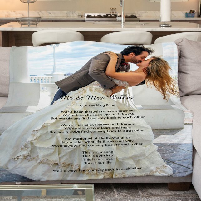Wedding photo Song lyrics  Fleece Blanket (Creator Uploaded)