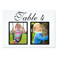 Wedding Photo Table Number Cards | Elegant Black