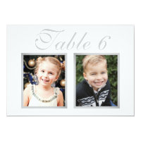 Wedding Photo Table Number Cards | Elegant Silver