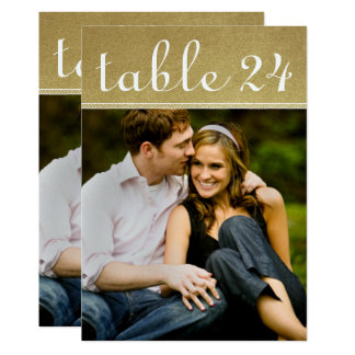 Wedding Photo Table Number Cards | Gold Shimmer