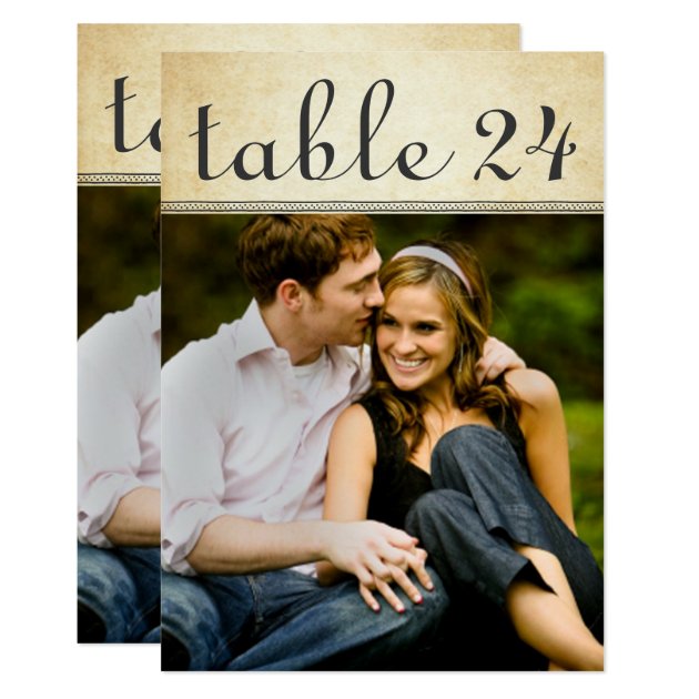 Wedding Photo Table Number Cards | Rustic Charm