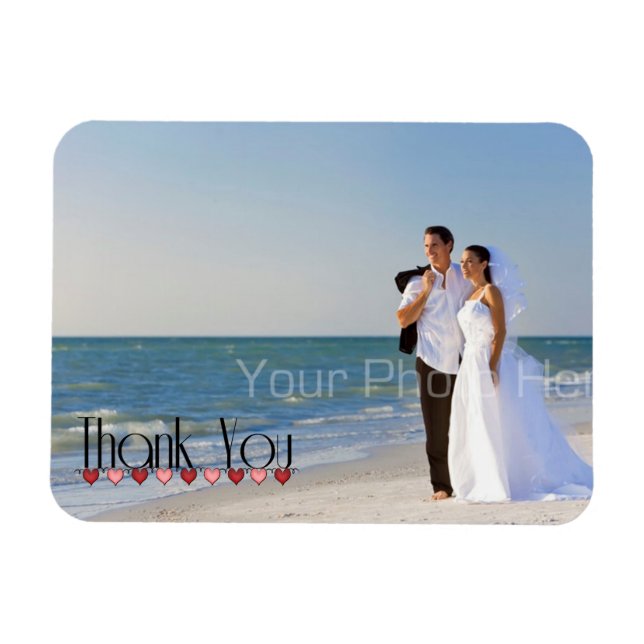 Wedding Photo Text Thank You Magnet (Horizontal)